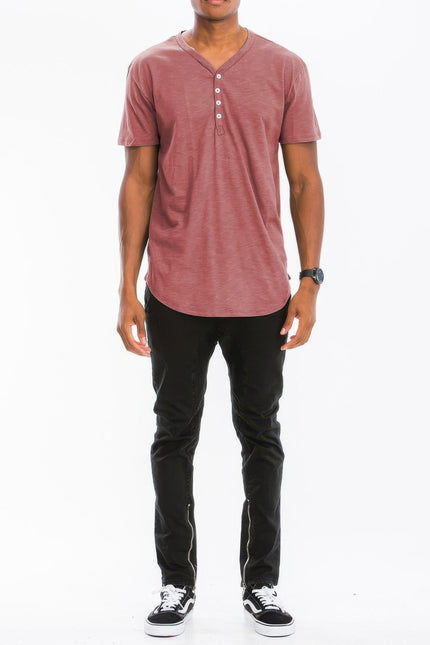 Short Sleeve 4 Button Henley Shirt