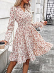 Ruffle Hem Floral Surplice Long Sleeve MiniDress