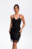 Sequin V-Neck Wrap Cami Mini Dress