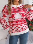 Christmas Element Round Neck Long Sleeve Sweater