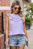 Ruffled Round Neck Sleeveless Blouse