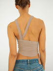 Halter Neck Ribbed Cropped Tank