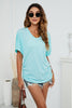 V-Neck Side Ruched T-Shirt