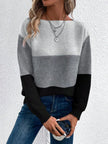 Color Block Boat Neck Sweater