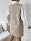 V-Neck Sleeveless Sweater Dress with Pockets