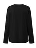 Ruched Round Neck Long Sleeve T-Shirt