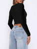 Devine V-Neck Long Sleeve Lace T-Shirt