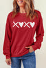 Heart Graphic Round Neck Dropped Shoulder Sweatshirt