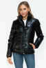 Pocketed Zip Up Turtleneck Puffer Jacket