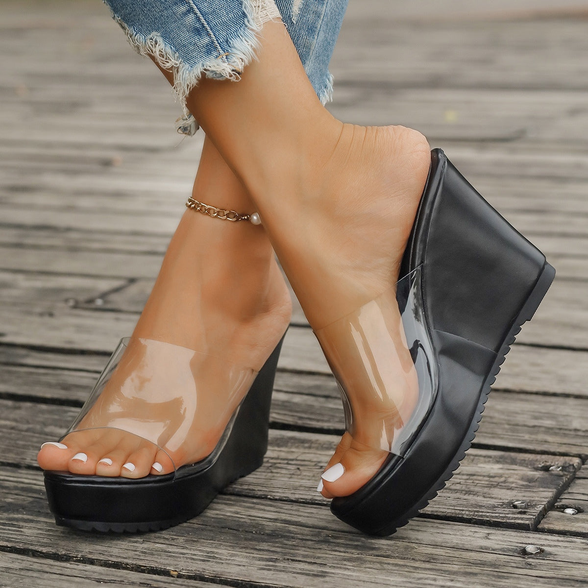 Open Toe Wedge