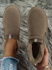 Faux Fur Suede Round Toe Boots