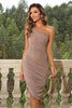 Ruched One-Shoulder Dress