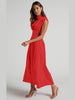 Cutout Mock Neck Sleeveless Ruched Maxi Dress