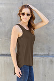 Full Size Round Neck Curved Hem Tank