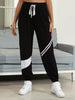 Drawstring Contrast Joggers with Pockets