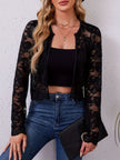 Lace Open Front Long Sleeve Jacket