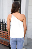 One Shoulder Sleeveless Blouse