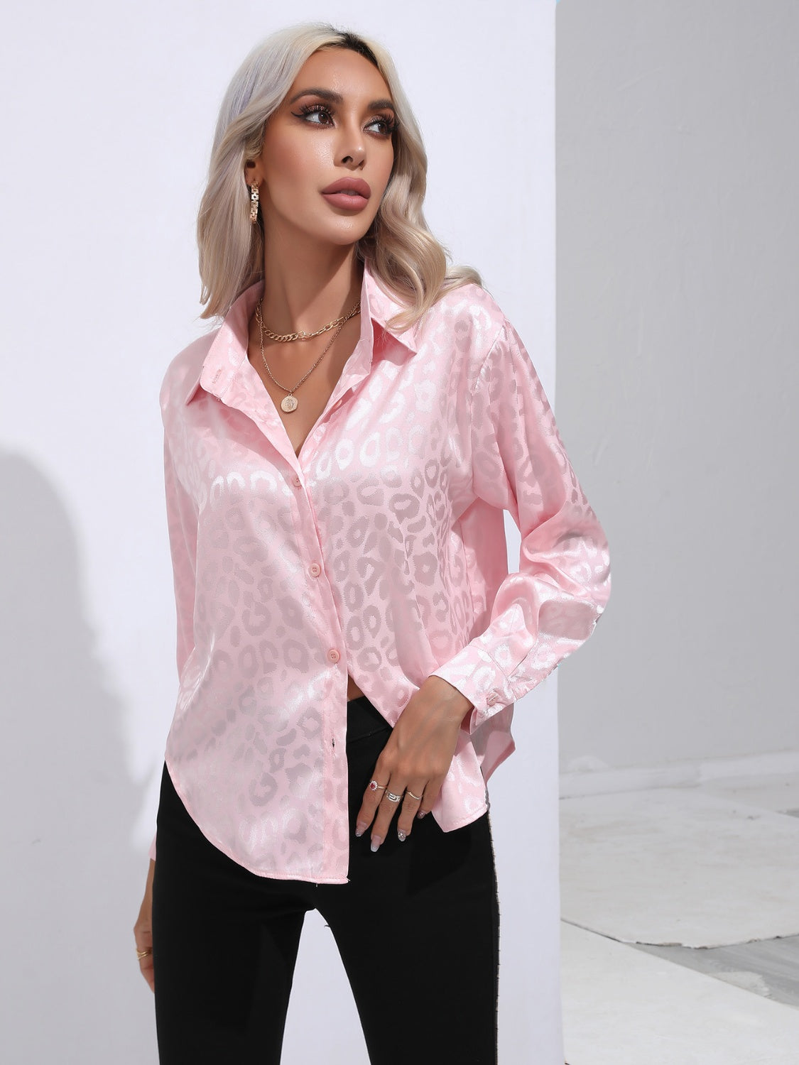 Printed Collared Neck Buttoned Shirt