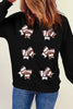 Bow Round Neck Long Sleeve Sweatshirt