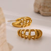 Stainless Steel Cutout C-Hoop Earrings