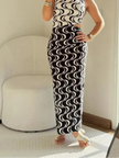 Sleeveless Wave Print Cutout Maxi Dress