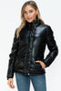 Pocketed Zip Up Turtleneck Puffer Jacket