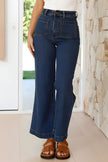 High Waist Bootcut Jeans with Pockets