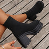 Round Toe Block Heel Boots