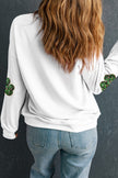 Sequin Lucky Clover Long Sleeve Sweatshirt