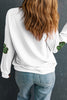 Sequin Lucky Clover Long Sleeve Sweatshirt