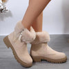 Suede Faux Fur Boots with Side Zipper