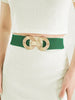 Geometric Buckle Elastic Wide Belt