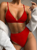 Spaghetti Strap Ribbed Bikini Set