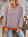 Lovelet Contrast Striped Long Sleeve Sweatshirt