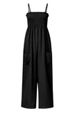 Smocked Spaghetti Strap Wide Leg Jumpsuit