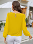 Round Neck Balloon Sleeve Blouse