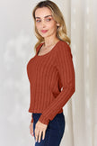 Full Size Ribbed Long Sleeve T-Shirt