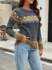 Contrast Round Neck Long Sleeve Sweater