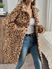 Leopard Button Up Long Sleeve Fuzzy Coat