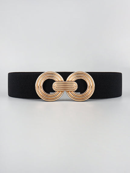 Geometric Buckle Elastic Wide Belt