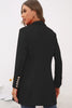 Buttoned Lapel Collar Long Sleeve Blazer