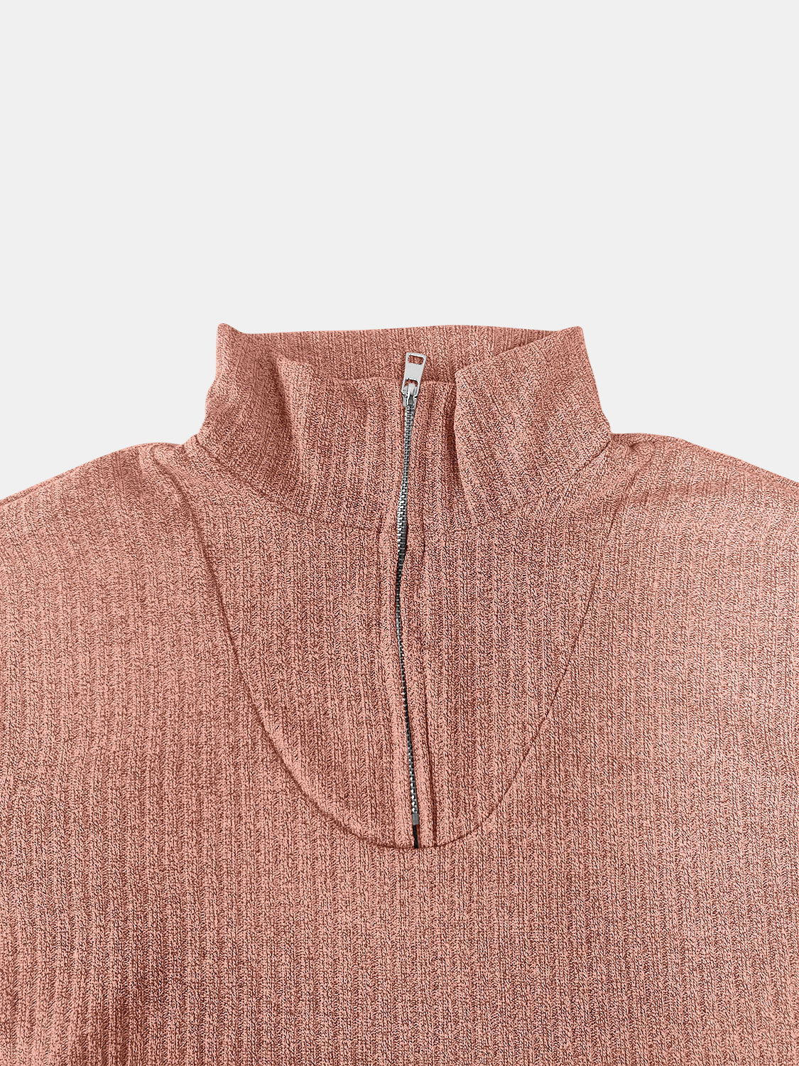 Full Size Quarter Zip Long Sleeve Sweater