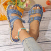 Denim Open Toe Buckle Sandals