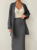 Pocketed Long Sleeve Cardigan and Skirt Sweater Set