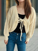 Tied Dropped Shoulder Long Sleeve Cardigan