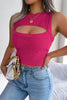 Cutout Sleeveless Knit Tank Top