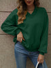 V-Neck Long Sleeve Dropped Shoulder Sweater