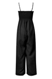 Smocked Spaghetti Strap Wide Leg Jumpsuit