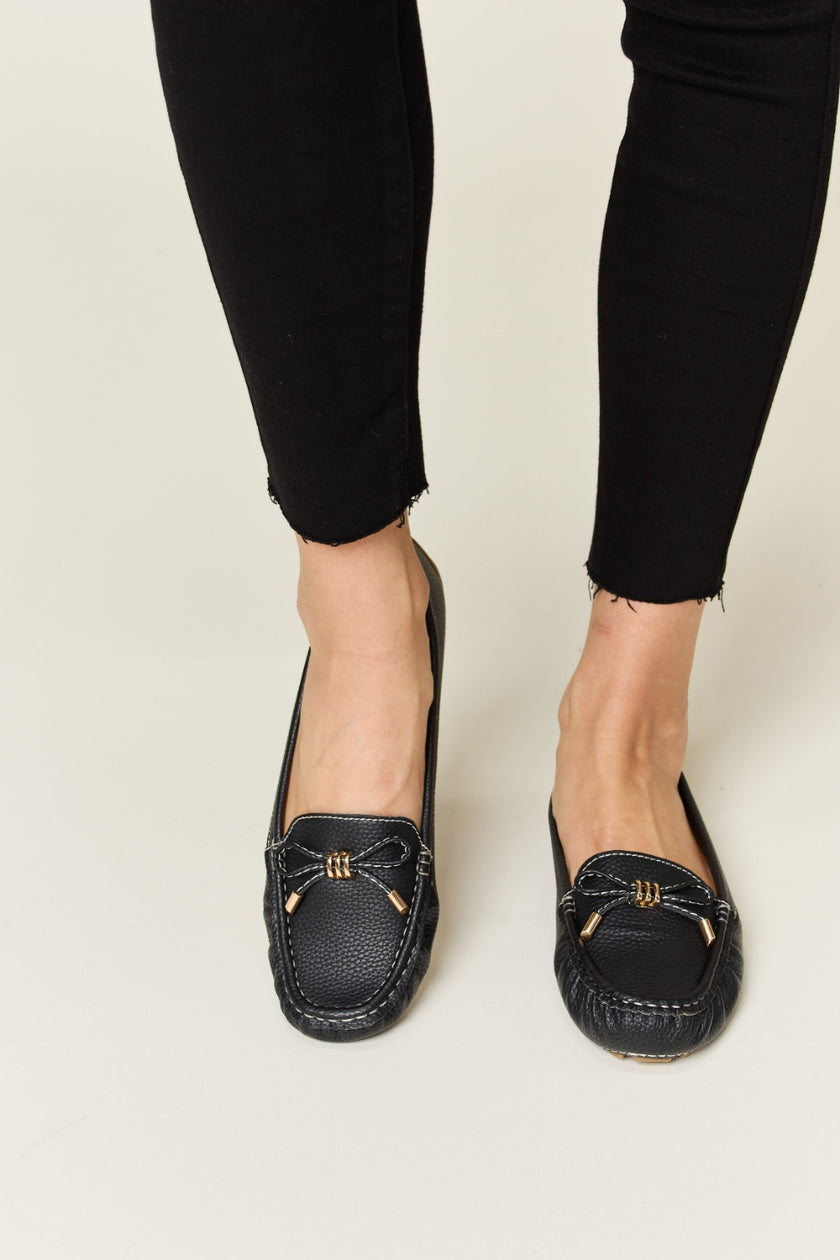 Forever Link Slip On Bow Flats Loafers - QuaintQuest Fashion