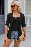 Eyelet Half Sleeve T-Shirt